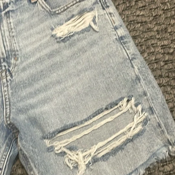 American Eagle Denim Jorts Womens Sz 8 Vacation Beach Resort Pool Thrashed Y2K - Picture 3 of 6